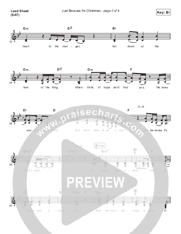 Just Because It's Christmas Lead Sheet (SAT) (Anne Wilson)