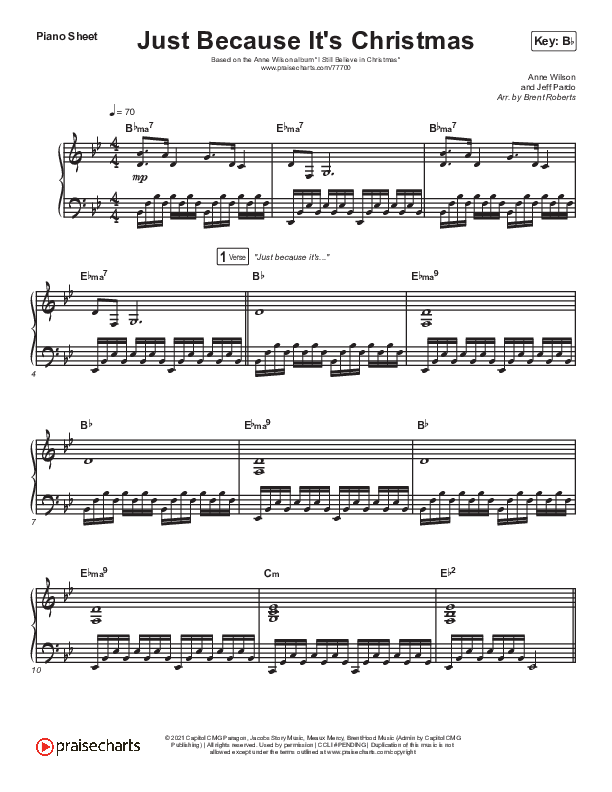 Just Because It's Christmas Piano Sheet (Anne Wilson)