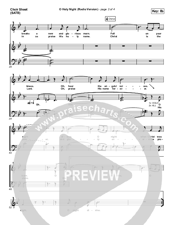 O Holy Night (Radio) Choir Sheet (SATB) (Print Only) (Crowder / Passion)