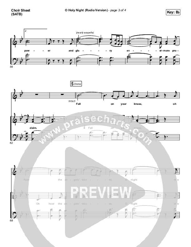 O Holy Night (Radio) Choir Sheet (SATB) (Print Only) (Crowder / Passion)