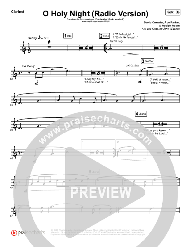 O Holy Night (Radio) Wind Pack (Crowder / Passion)