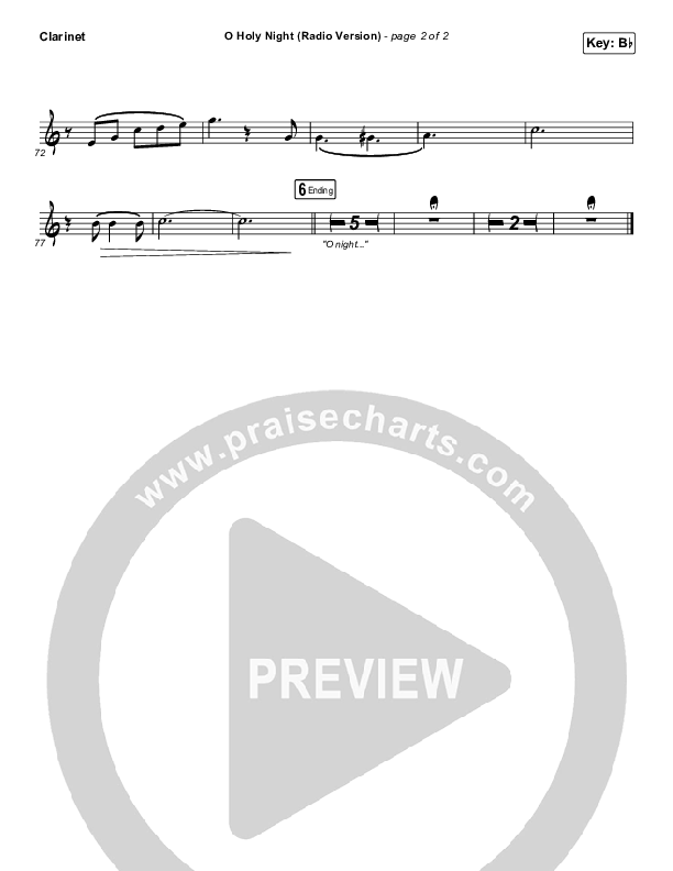O Holy Night (Radio) Clarinet (Crowder / Passion)