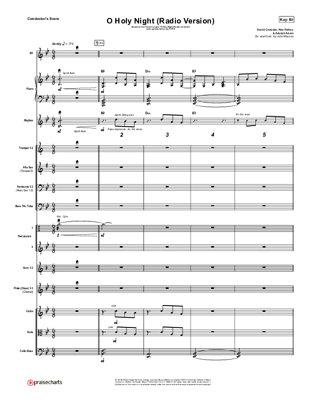 O Holy Night (Radio) Conductor's Score (Crowder / Passion)