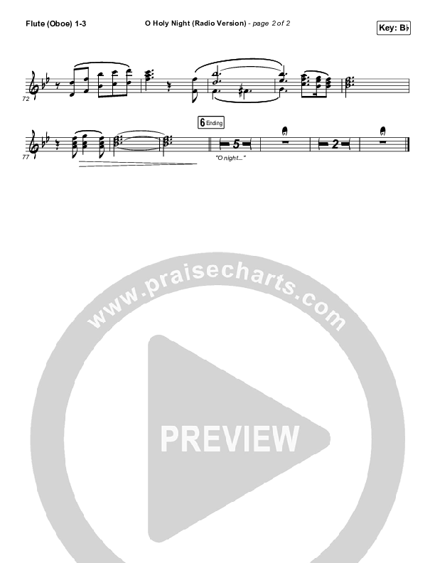 O Holy Night (Radio) Flute/Oboe 1/2/3 (Crowder / Passion)