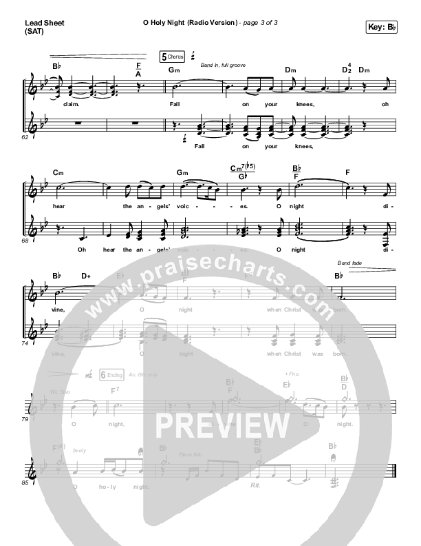 O Holy Night (Radio) Lead Sheet (Print Only) (Crowder / Passion)