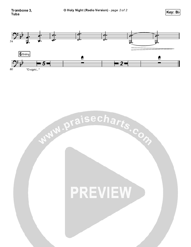 O Holy Night (Radio) Trombone 3/Tuba (Crowder / Passion)