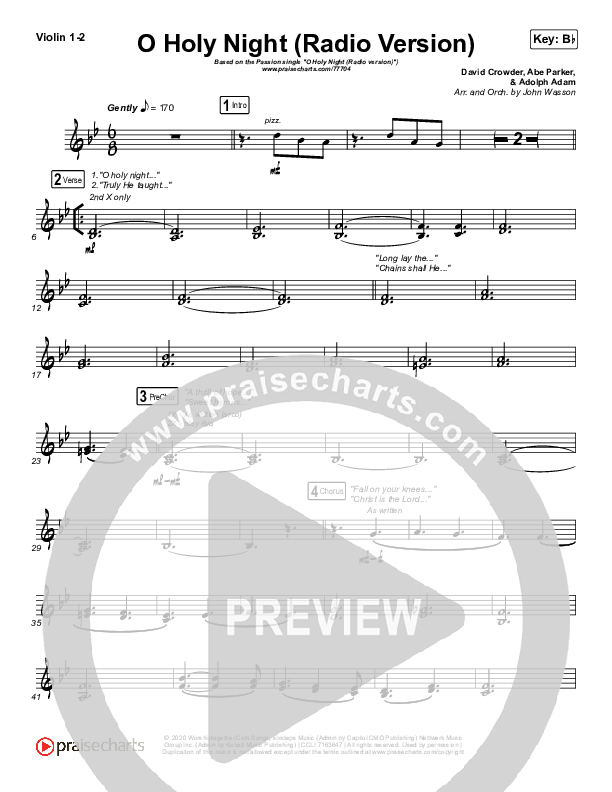 O Holy Night (Radio) String Pack (Crowder / Passion)