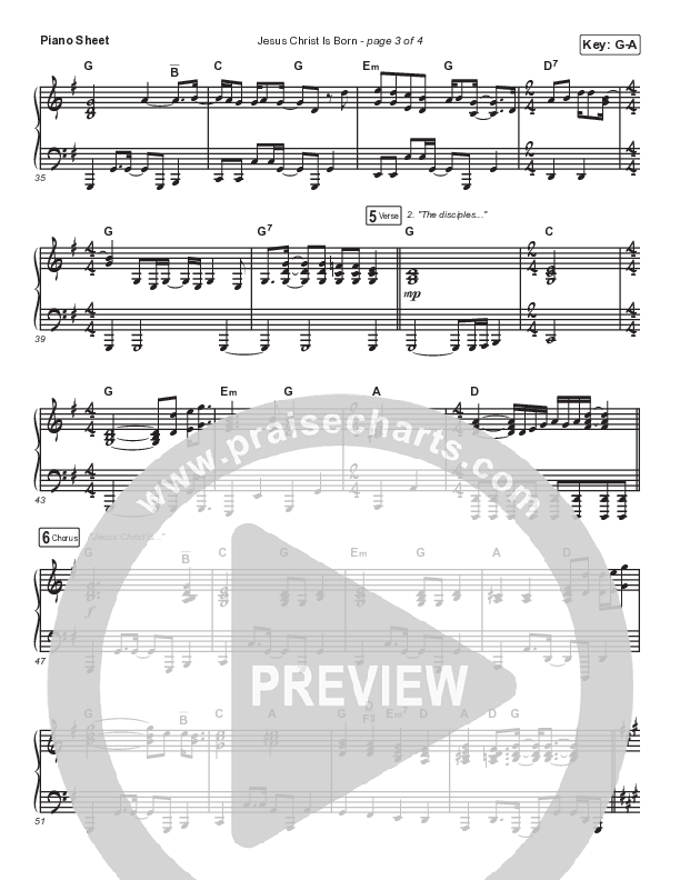 Jesus Christ Is Born Piano Sheet (Mac Powell)