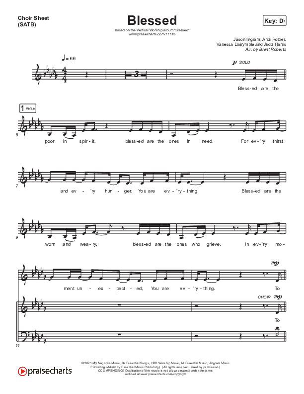 Blessed Choir Sheet (SATB) (Vertical Worship)