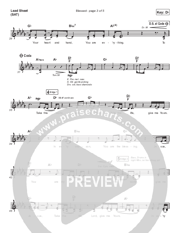 Blessed Lead Sheet (SAT) (Vertical Worship)