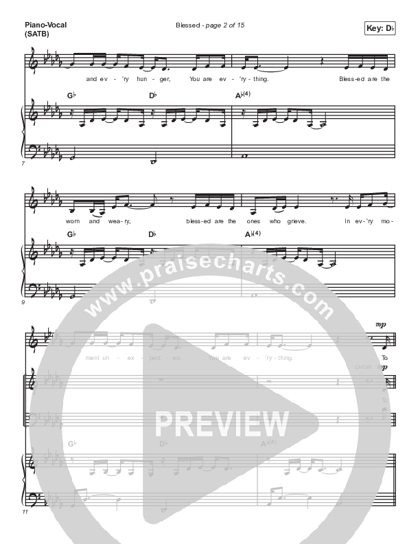 Blessed Piano/Vocal (SATB) (Vertical Worship)