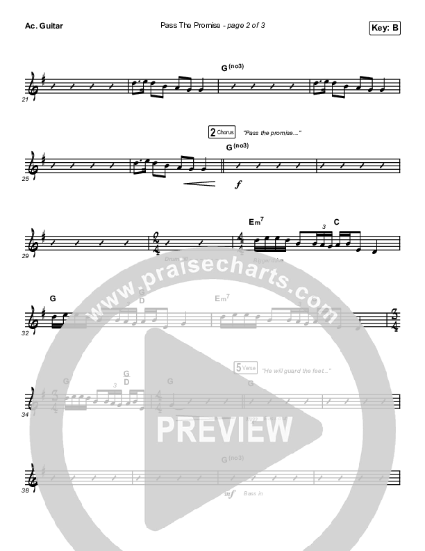 Pass The Promise Acoustic Guitar (Keith & Kristyn Getty / Sandra McCracken)