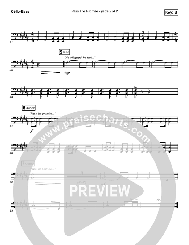 Pass The Promise Cello/Bass (Keith & Kristyn Getty / Sandra McCracken)