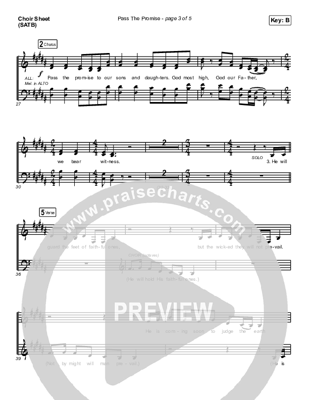 Pass The Promise Choir Vocals (SATB) (Keith & Kristyn Getty / Sandra McCracken)