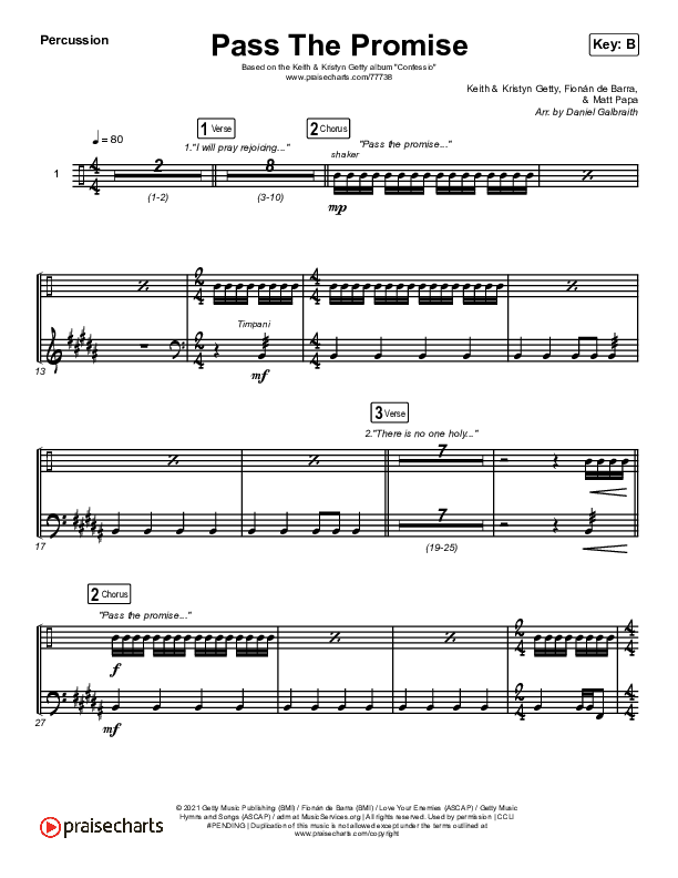 Pass The Promise Percussion (Keith & Kristyn Getty / Sandra McCracken)