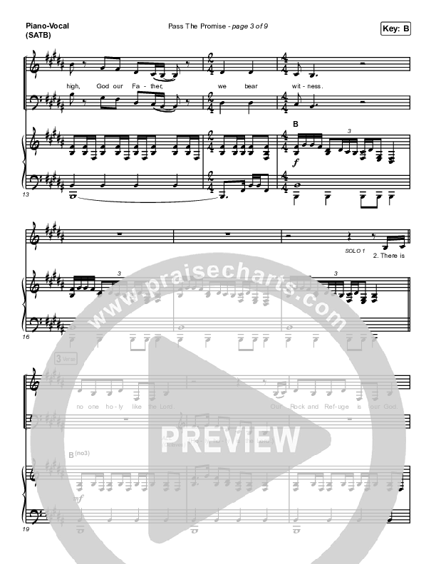 Pass The Promise Piano/Vocal (SATB) (Keith & Kristyn Getty / Sandra McCracken)