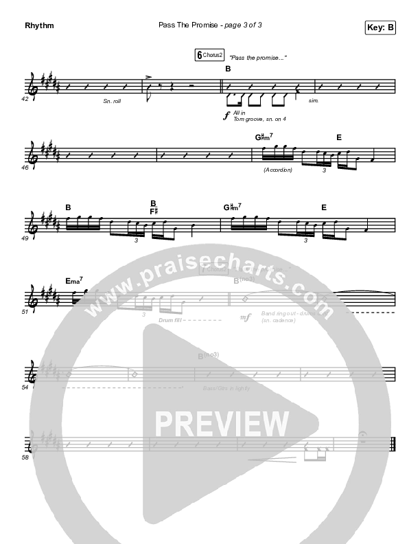 Pass The Promise Rhythm Chart (Keith & Kristyn Getty / Sandra McCracken)