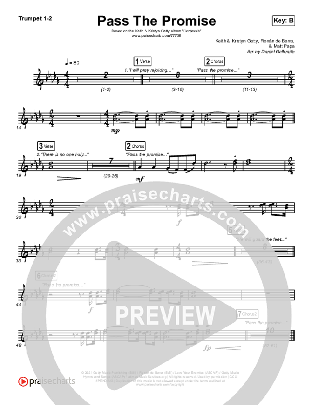 Pass The Promise Trumpet 1,2 (Keith & Kristyn Getty / Sandra McCracken)
