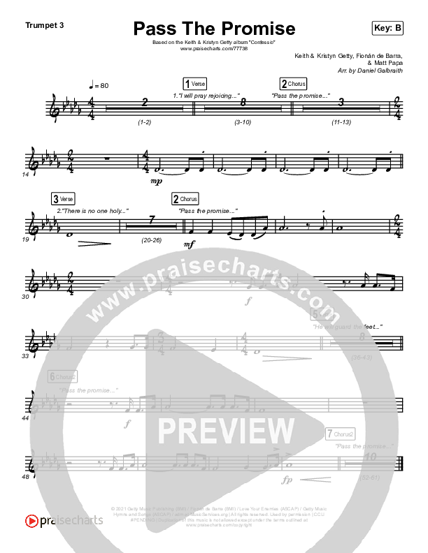 Pass The Promise Trumpet 3 (Keith & Kristyn Getty / Sandra McCracken)