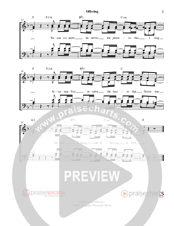 Offering Lead Sheet (PraiseVocals)