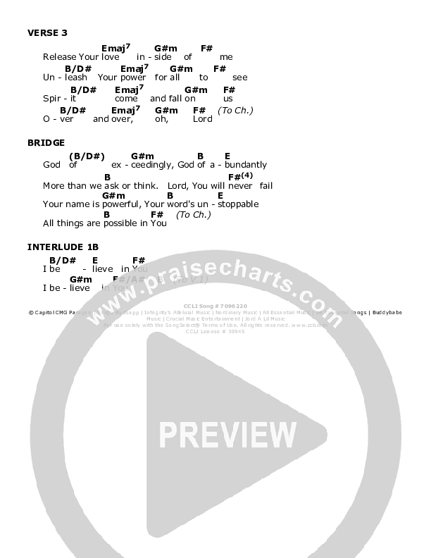 Famous For (I Believe) Chord Chart (Brave Worship / Krissy Nordhoff / Tamar Chipp / Amanda Kinner)