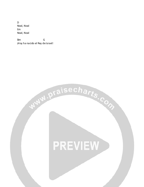 El Primer Noel (The First Noel) Chord Chart (CCV Music)