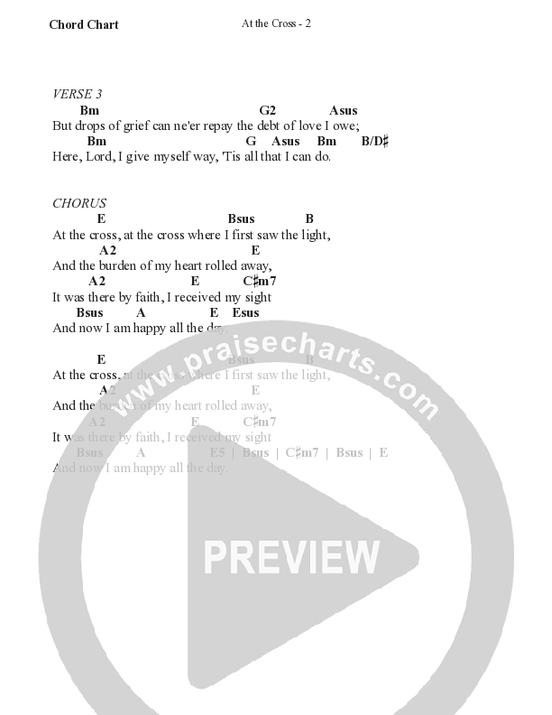 At The Cross Chord Chart (WorshipTeam.tv)