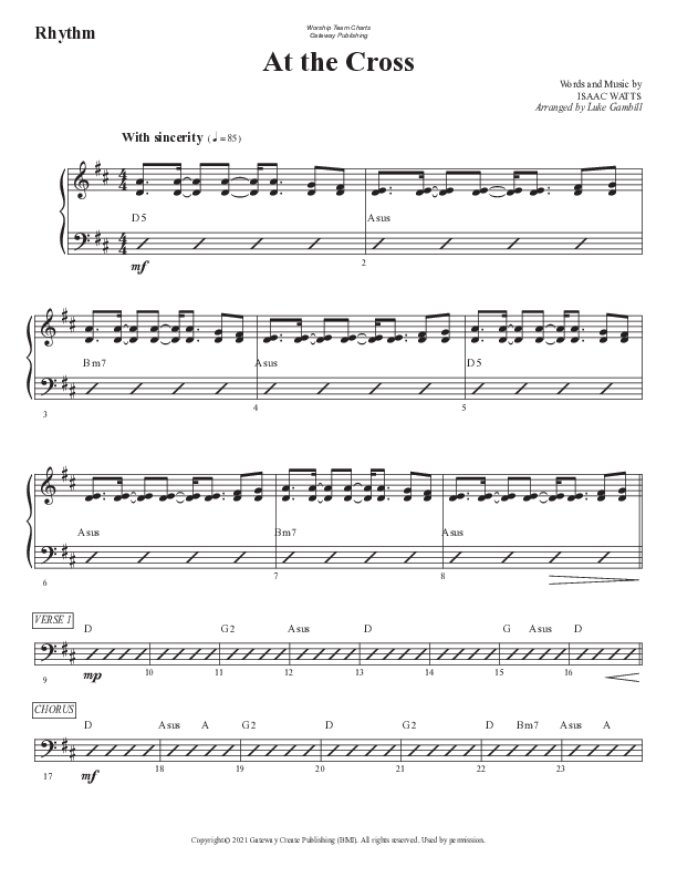 At The Cross Rhythm Chart (WorshipTeam.tv)