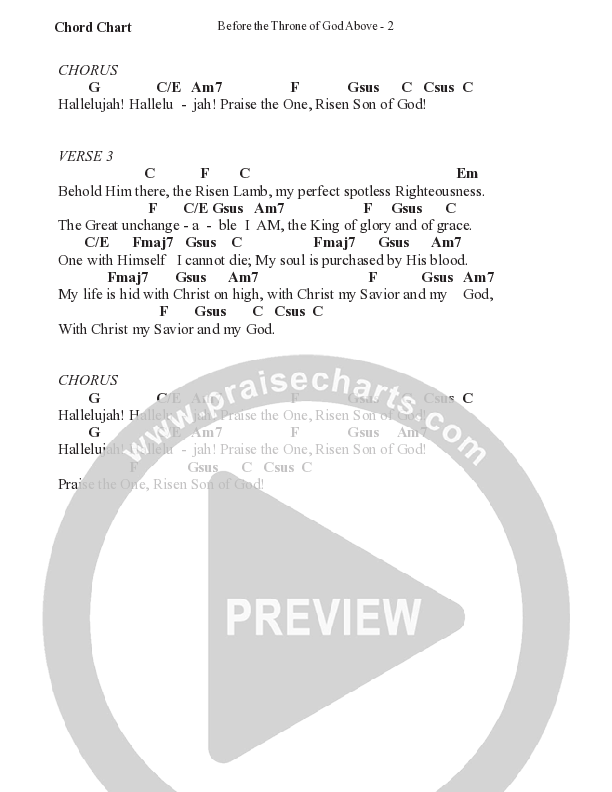 Before The Throne Of God Above Chord Chart (WorshipTeam.tv)
