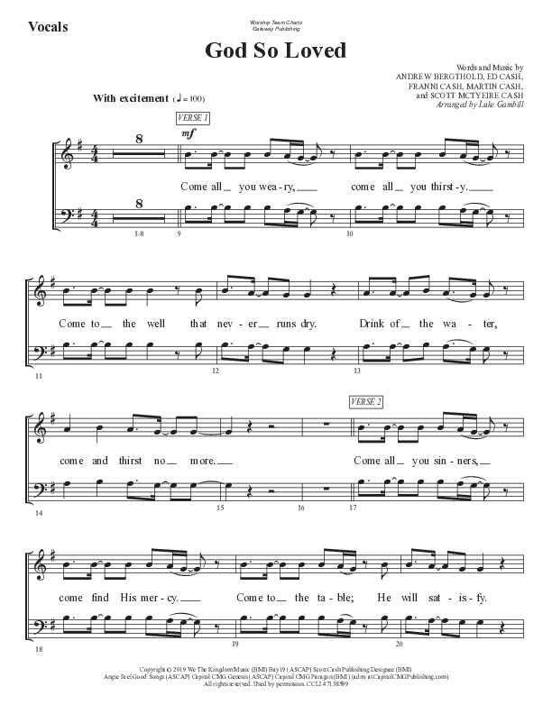 God So Loved Choir Sheet (SATB) (WorshipTeam.tv)