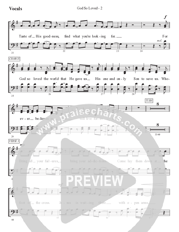 God So Loved Choir Sheet (SATB) (WorshipTeam.tv)
