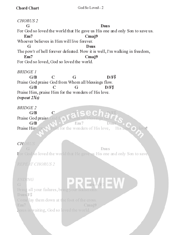 God So Loved Chords PDF (WorshipTeam.tv) PraiseCharts