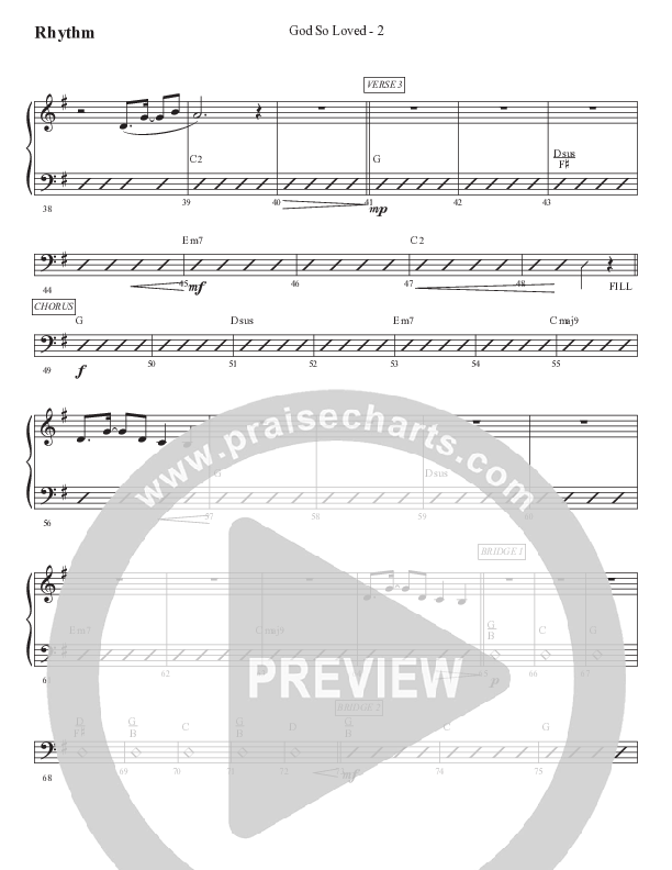God So Loved Rhythm Chart (WorshipTeam.tv)