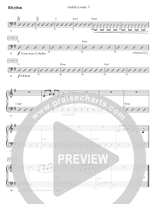 God So Loved Rhythm Chart (WorshipTeam.tv)