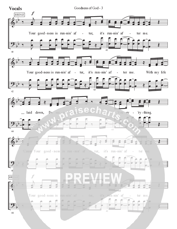 Goodness Of God Choir Sheet (SATB) (WorshipTeam.tv)