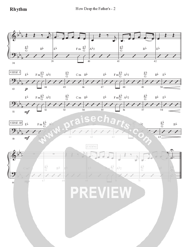 How Deep The Father's Love For Us Rhythm Chart (WorshipTeam.tv)