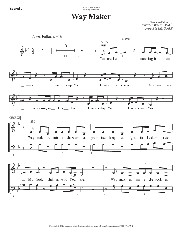 Way Maker (Live) Percussion Sheet Music PDF (Michael W. Smith) -  PraiseCharts