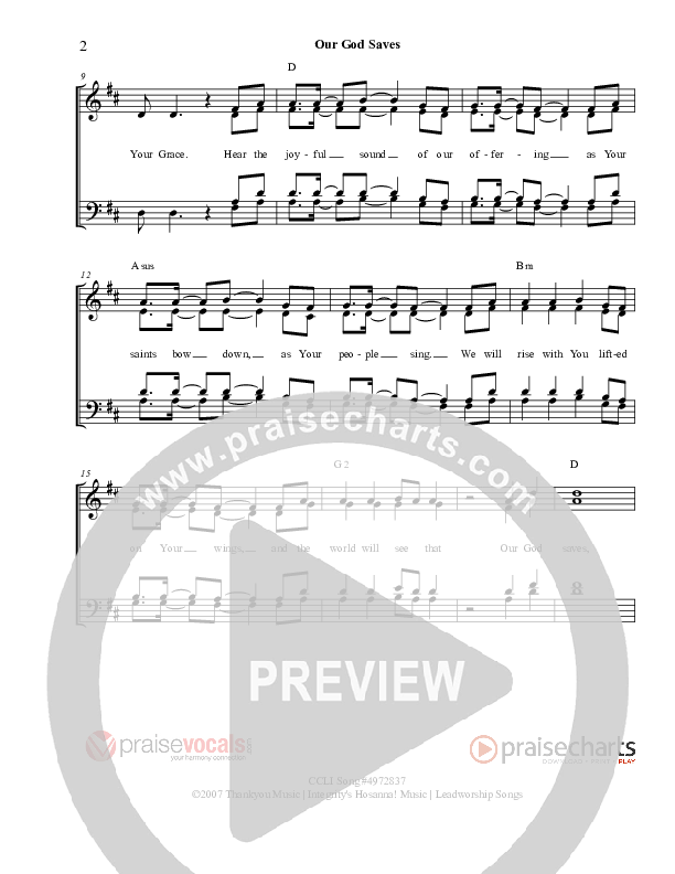 Our God Saves Lead Sheet (PraiseVocals)