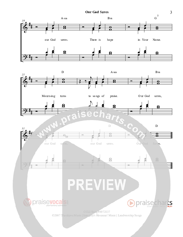 Our God Saves Lead Sheet (PraiseVocals)