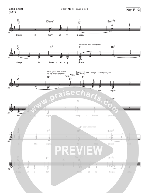 Silent Night Lead Sheet (SAT) (CeCe Winans)