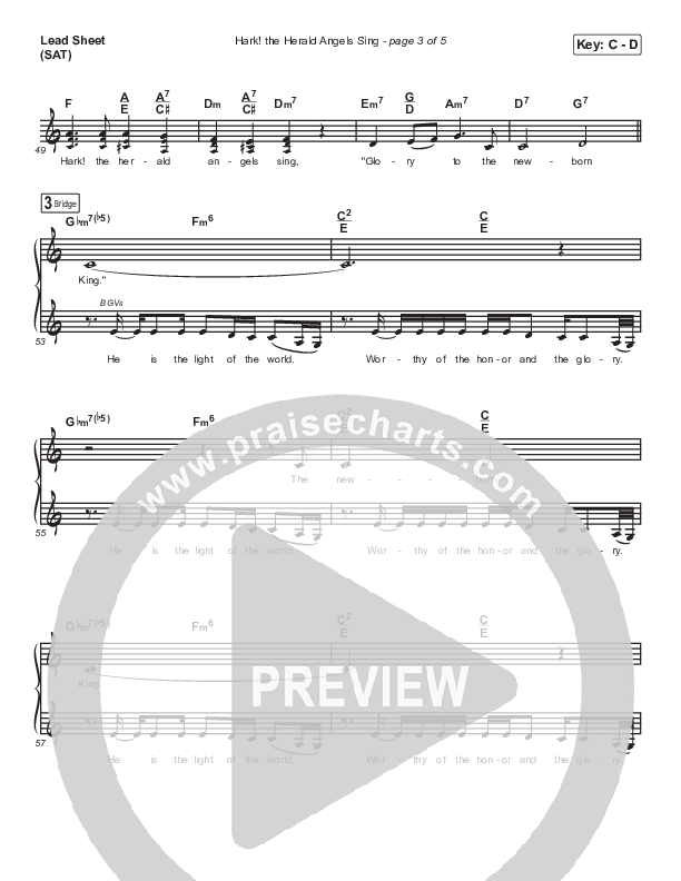 Hark The Herald Angels Sing Lead Sheet (SAT) (CeCe Winans)
