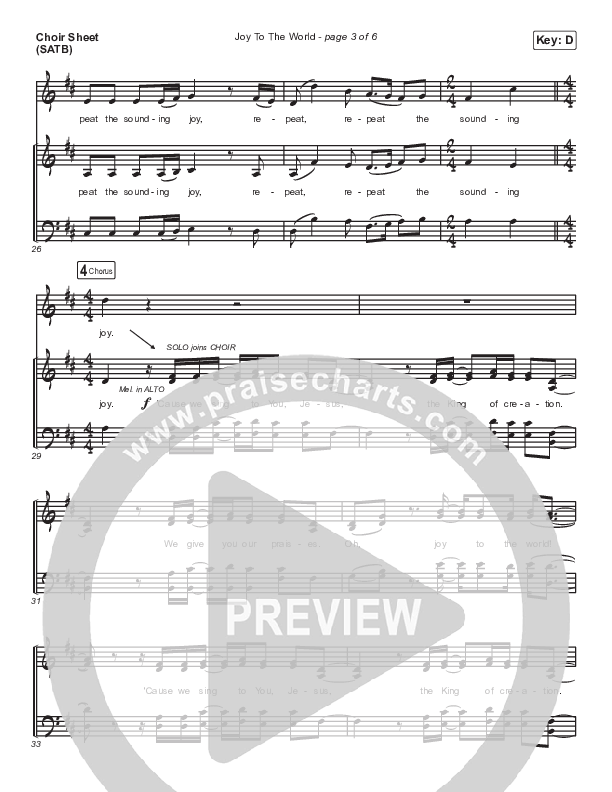 Joy To The World (We Sing To You Jesus) (Live) Choir Vocals (SATB) (The Worship Initiative / Aaron Williams)