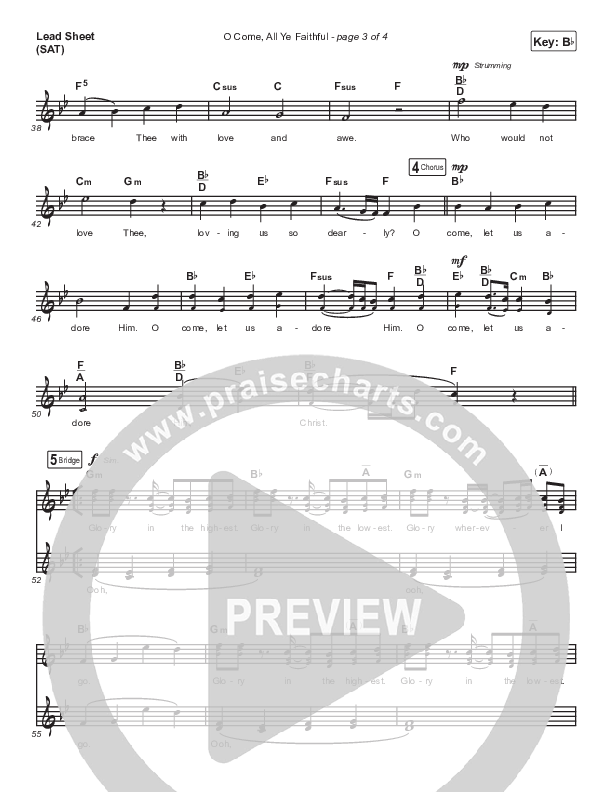 O Come All Ye Faithful (Glory In The Highest) Lead Sheet (SAT) (The Worship Initiative)