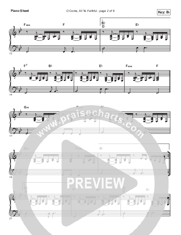 O Come All Ye Faithful (Glory In The Highest) Piano Sheet (The Worship Initiative)