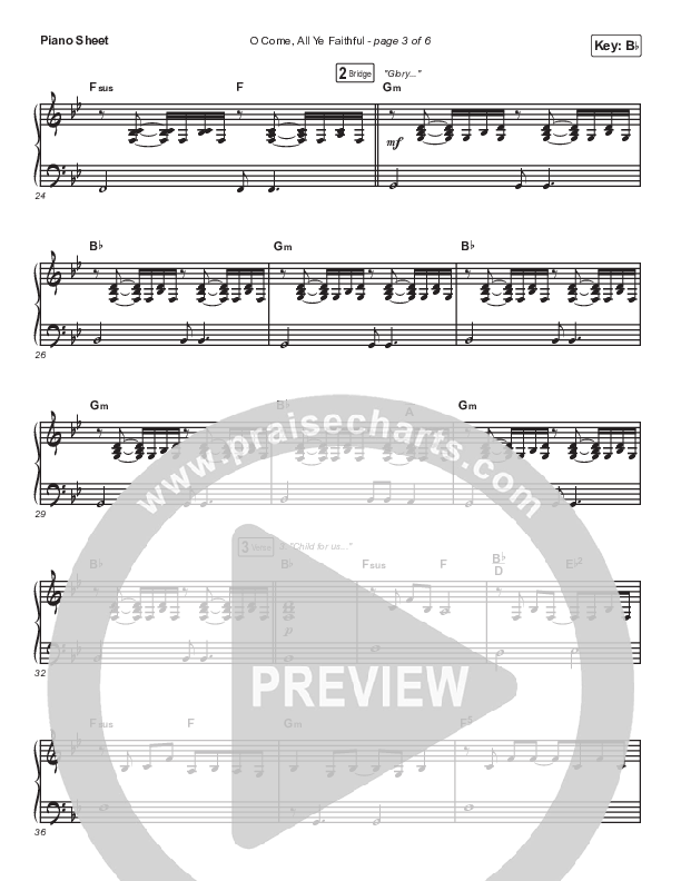 O Come All Ye Faithful (Glory In The Highest) Piano Sheet (The Worship Initiative)