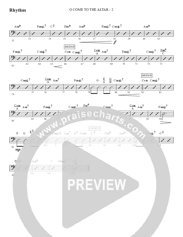 O Come To The Altar (Gospel) Rhythm Chart (WorshipTeam.tv)