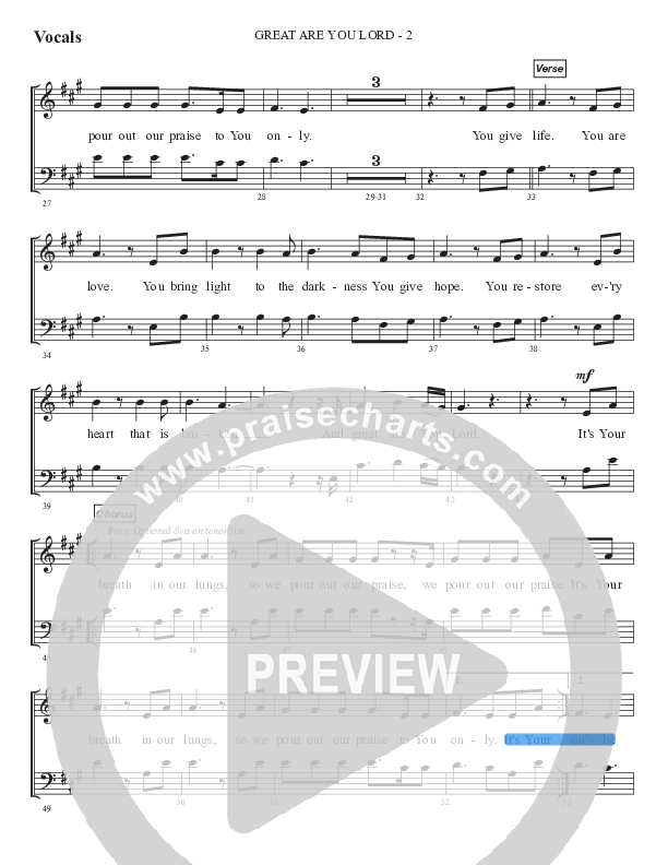 Great Are You Lord (Gospel) Choir Sheet (SATB) (WorshipTeam.tv)