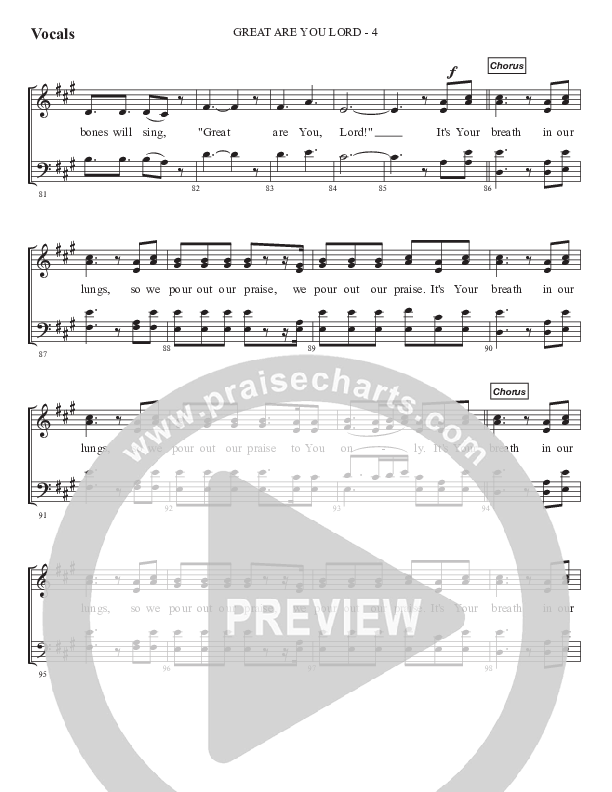 Great Are You Lord (Gospel) Choir Sheet (SATB) (WorshipTeam.tv)