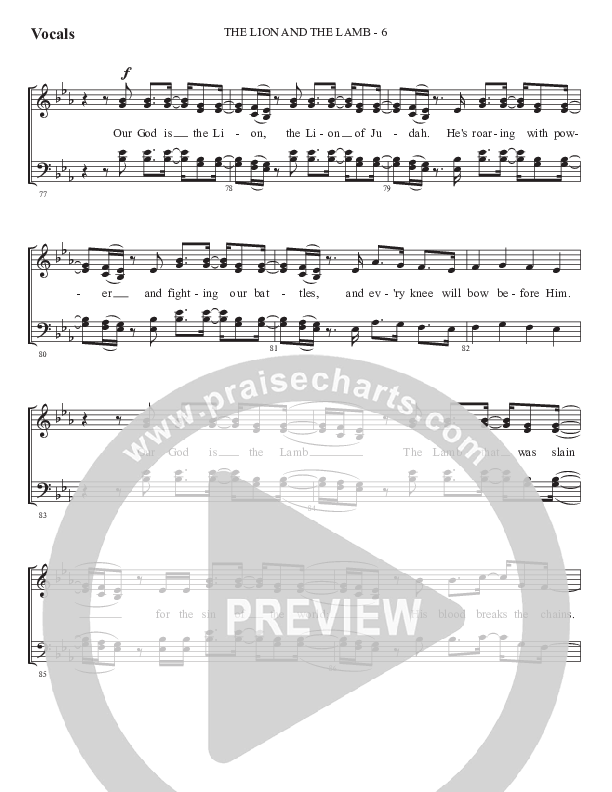 The Lion And The Lamb (Gospel) Choir Sheet (SATB) (WorshipTeam.tv)
