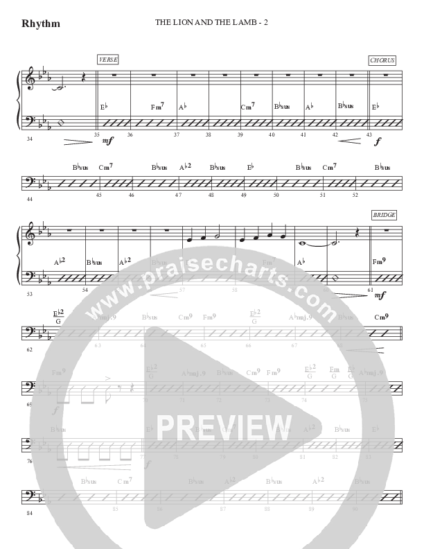 The Lion And The Lamb (Gospel) Rhythm Chart (WorshipTeam.tv)